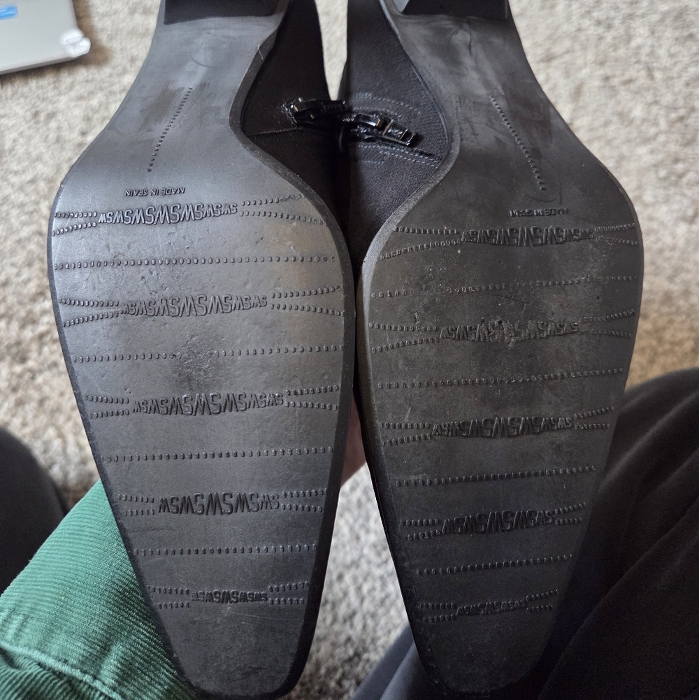 Stuart Weitzman Gore-Tex Black Heeled Boots 7.5 - Picture 13 of 16